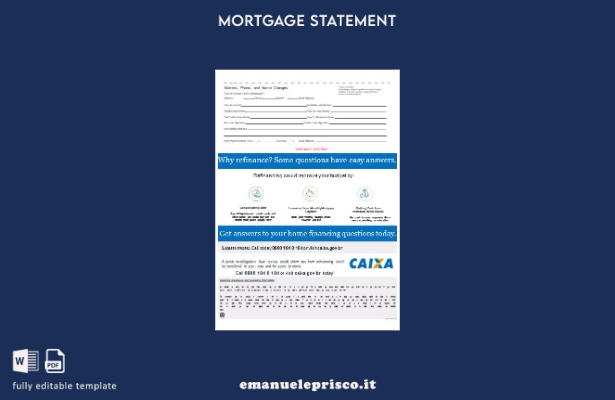 stile verificato Estratto conto mutuo bancario Brasile Caixa, pagine, modello 1